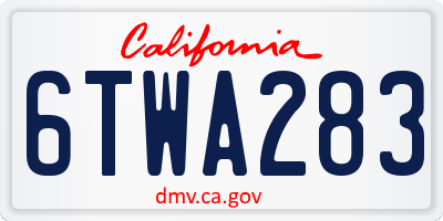 CA license plate 6TWA283