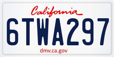 CA license plate 6TWA297
