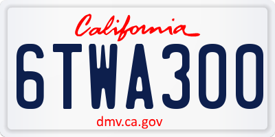 CA license plate 6TWA300
