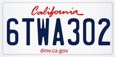 CA license plate 6TWA302