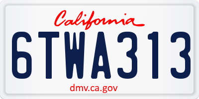 CA license plate 6TWA313