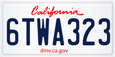 CA license plate 6TWA323