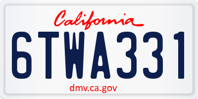 CA license plate 6TWA331
