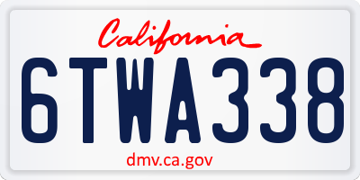 CA license plate 6TWA338