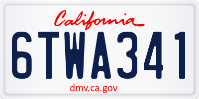 CA license plate 6TWA341