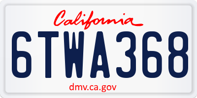 CA license plate 6TWA368