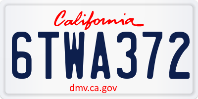 CA license plate 6TWA372