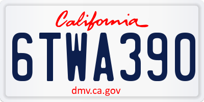 CA license plate 6TWA390