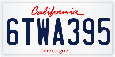 CA license plate 6TWA395