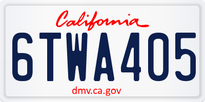 CA license plate 6TWA405