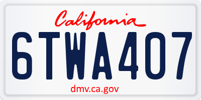 CA license plate 6TWA407