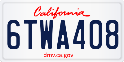 CA license plate 6TWA408