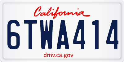 CA license plate 6TWA414