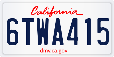 CA license plate 6TWA415