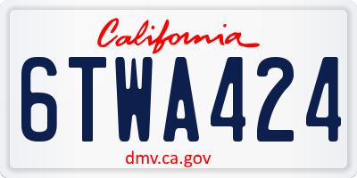 CA license plate 6TWA424
