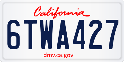 CA license plate 6TWA427