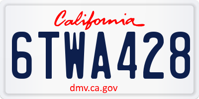 CA license plate 6TWA428