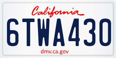 CA license plate 6TWA430