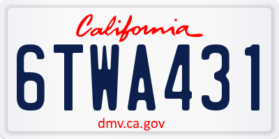 CA license plate 6TWA431