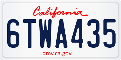 CA license plate 6TWA435