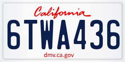 CA license plate 6TWA436