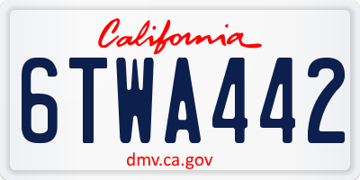 CA license plate 6TWA442