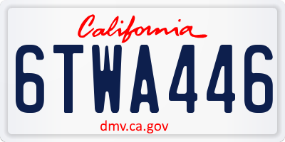 CA license plate 6TWA446