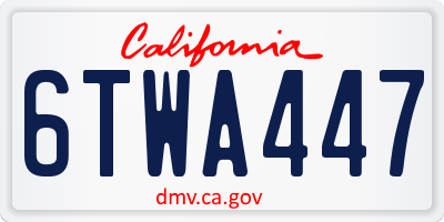 CA license plate 6TWA447