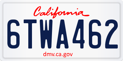 CA license plate 6TWA462