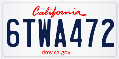 CA license plate 6TWA472