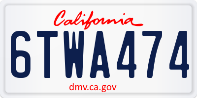 CA license plate 6TWA474