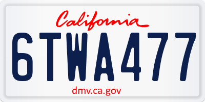 CA license plate 6TWA477