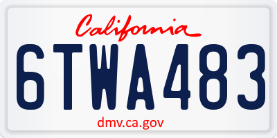 CA license plate 6TWA483