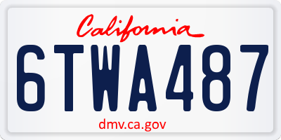 CA license plate 6TWA487
