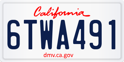 CA license plate 6TWA491