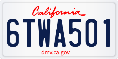 CA license plate 6TWA501