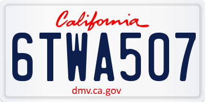 CA license plate 6TWA507