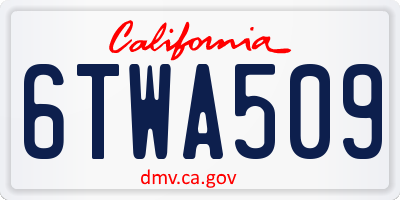 CA license plate 6TWA509