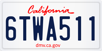 CA license plate 6TWA511