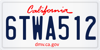 CA license plate 6TWA512