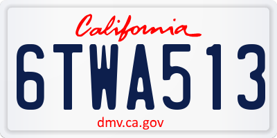 CA license plate 6TWA513