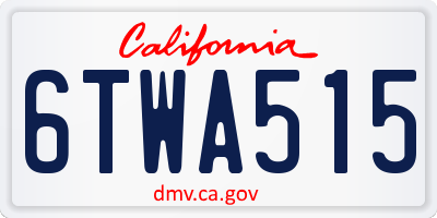 CA license plate 6TWA515