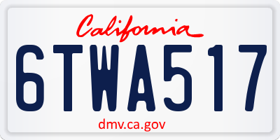 CA license plate 6TWA517