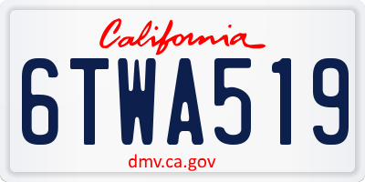 CA license plate 6TWA519