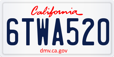CA license plate 6TWA520
