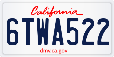 CA license plate 6TWA522