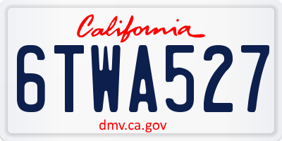 CA license plate 6TWA527