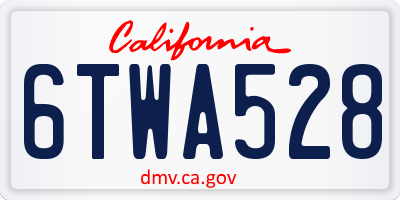 CA license plate 6TWA528