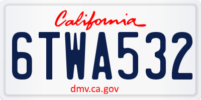 CA license plate 6TWA532