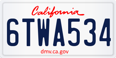 CA license plate 6TWA534